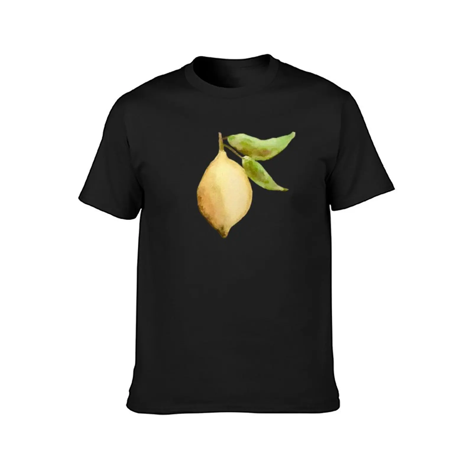 Watercolor Lemon T-Shirt customizeds oversized Aesthetic clothing black t-shirts for men