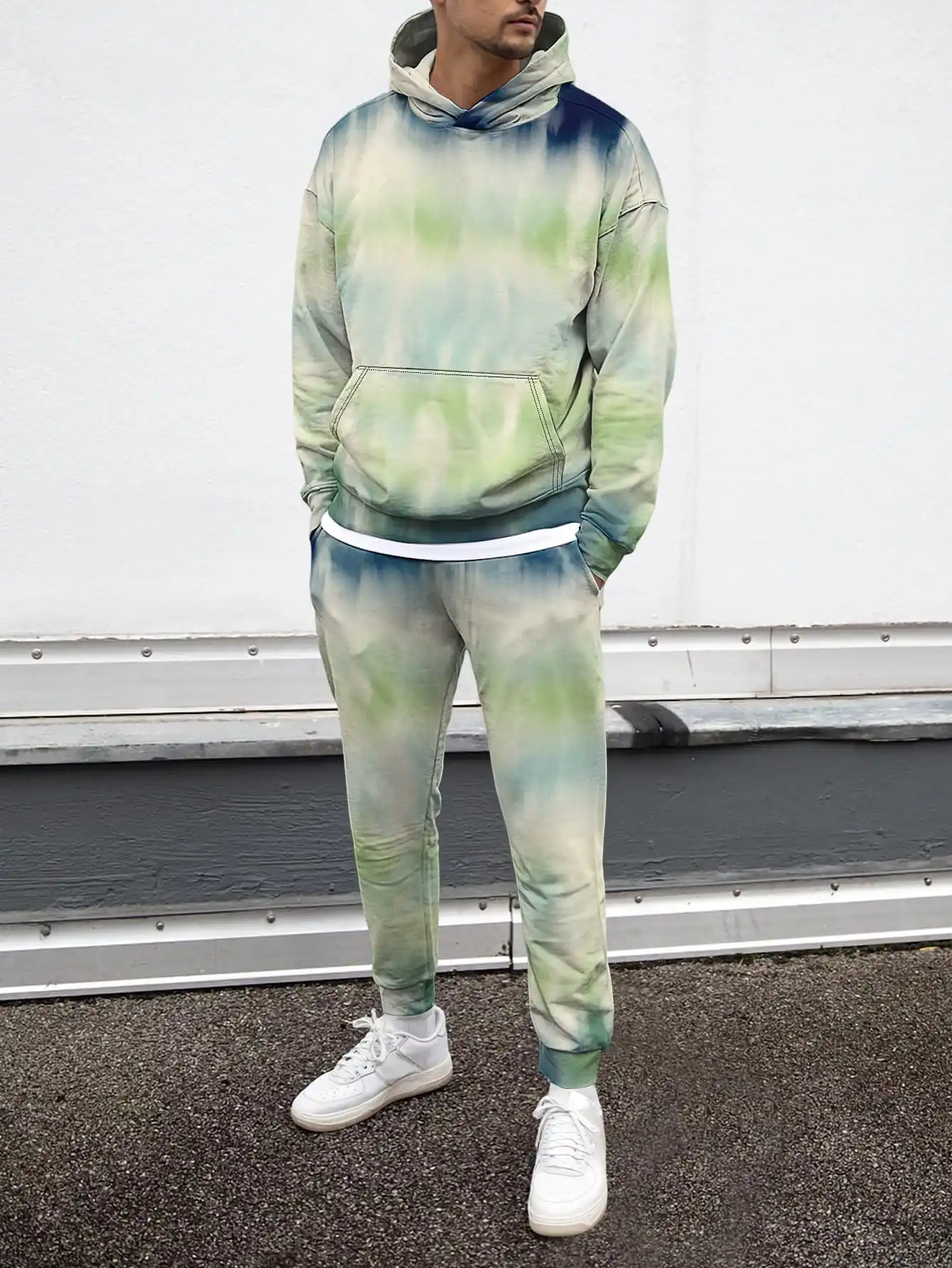 

Gradient Men Creative Art Design 3D Print Clothes Harajuku Style Tracksuit Hoodie Trouser 2Pc Sets 2025 New Fashion Loose Fit