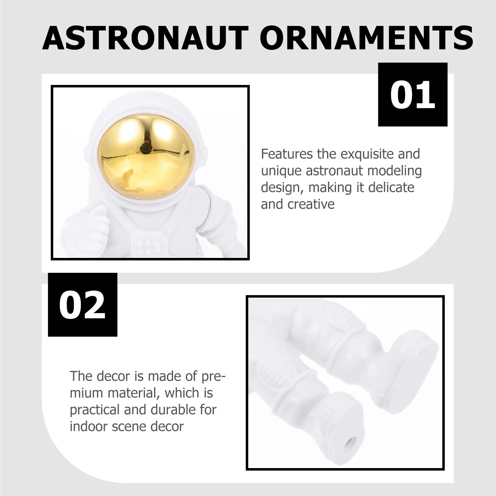 

3Pcs Resin Astronaut Decors Creative Spaceman Ornaments Indoor Desktop Home Decoration Unique Resin Craft Home Desktop Decor