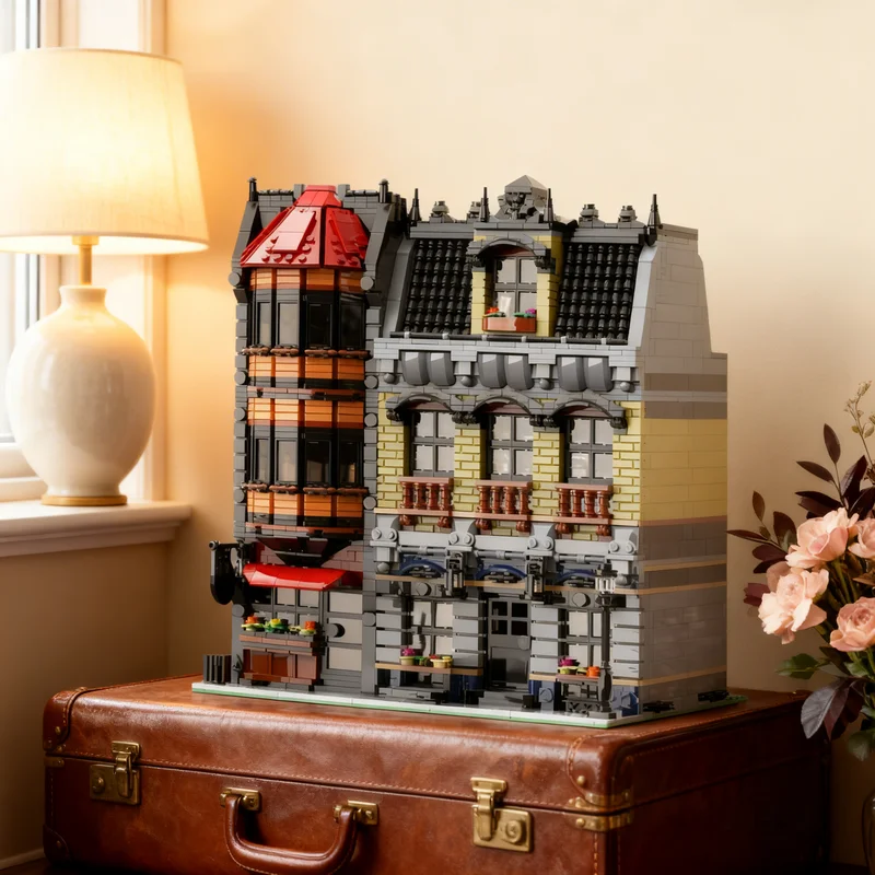 

3776pcs MOC Olive Mansion Pub Modular Streetscape Model Building Blocks Architecture Toys Christmas Gifts Education Kids Brick