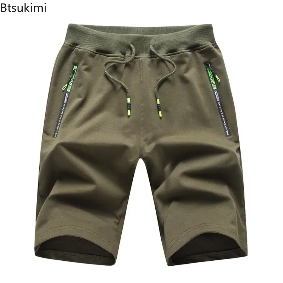 2025 Men's Summer Cotton Casual Shorts Fashion Drawstring Joggers Sport Short Pants Men Loose Beach Shorts Sweatpants Oversized