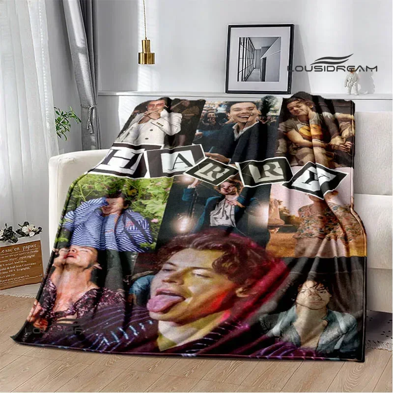 

Singer H-Harry-S-Styles print blanket picnic blankets Flange warm blanket Soft and comfortable blanket bed linings birthday gift