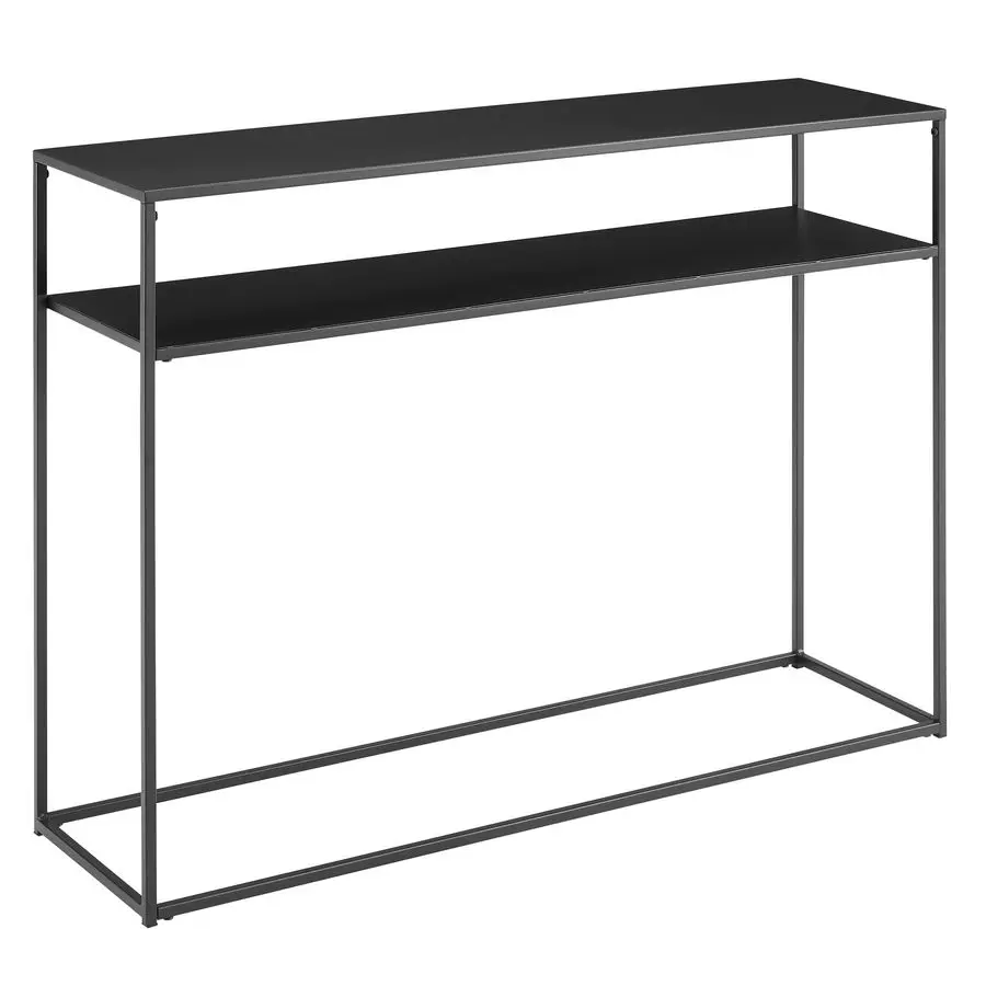 

Braxton Sofa Console Table with Storage Shelf for Hall, Entryway, or Living Room, Matte Black