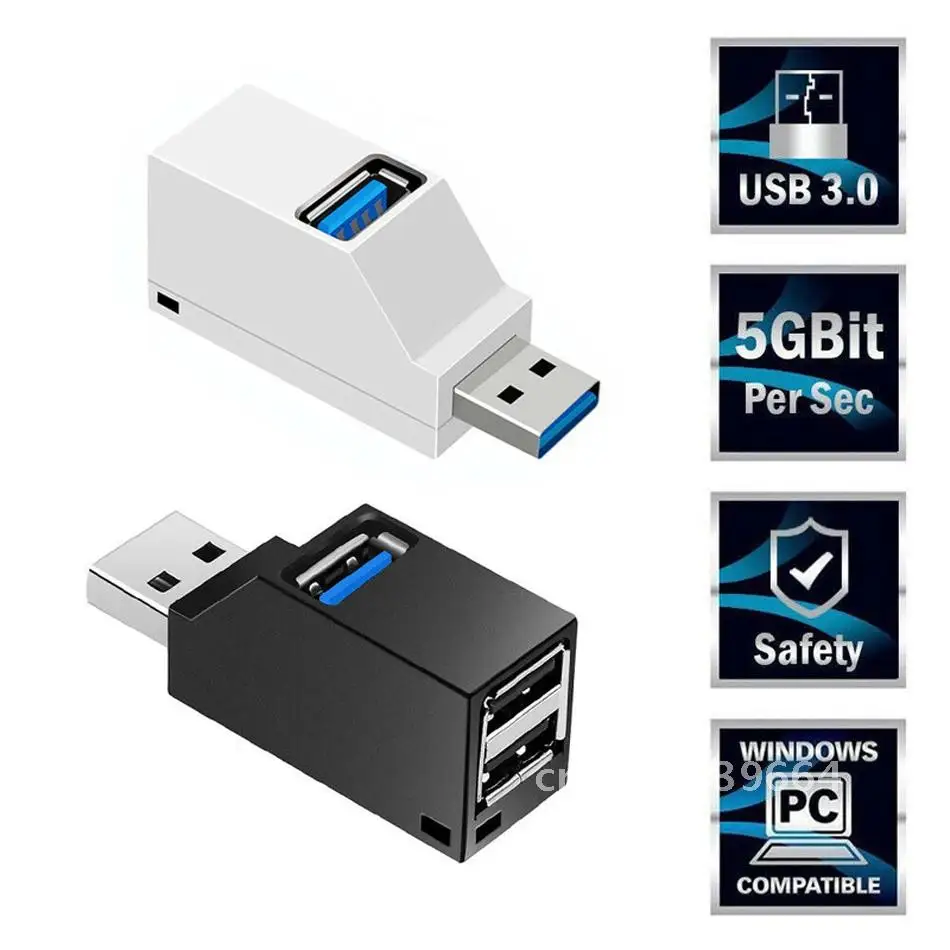 

High Speed USB 3.0 HUB Adapter Extender Mini Splitter Box 3 Ports for PC Laptop Macbook Mobile Phone U Disk Reader for Xiaomi