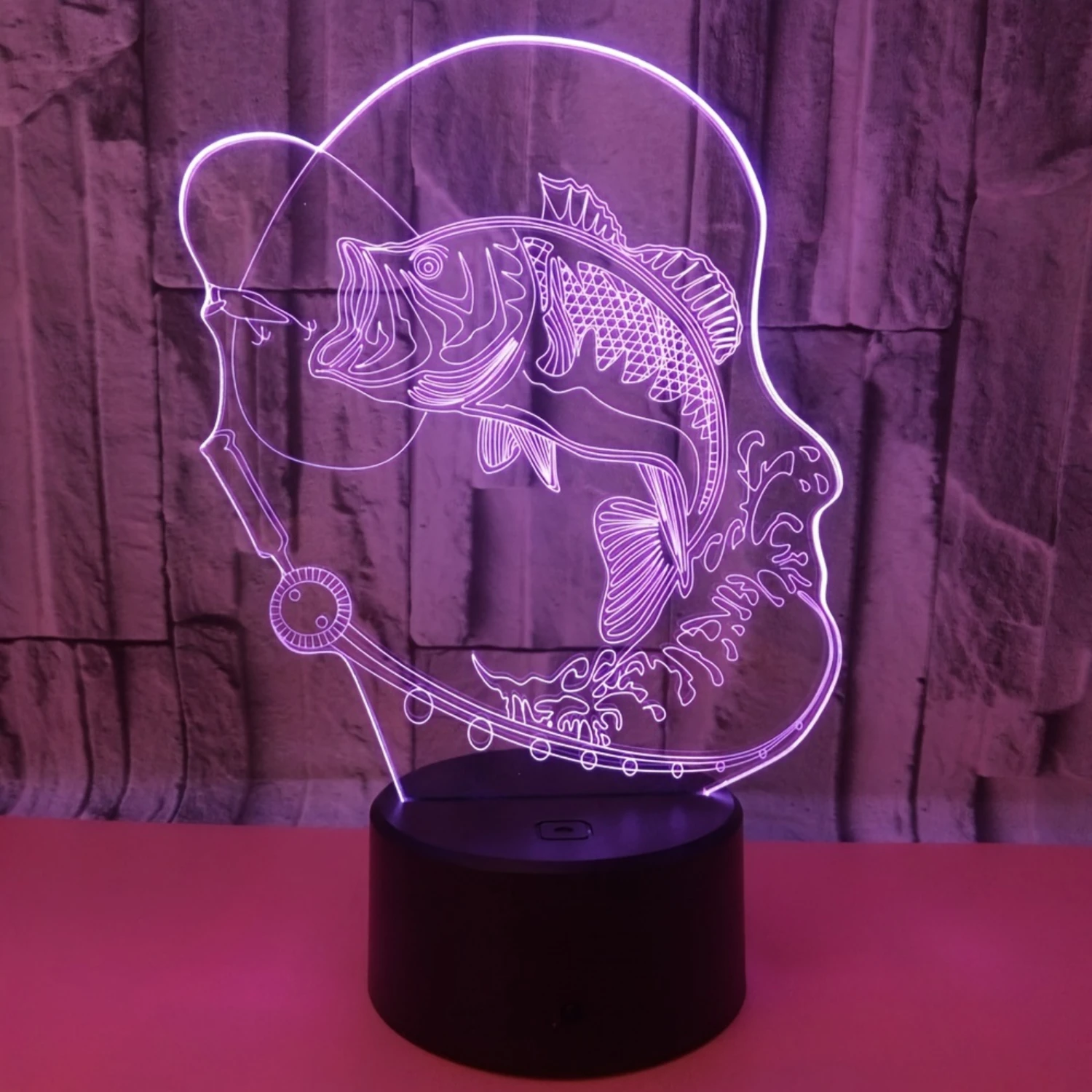 

3D-светодиодный ночник с изображением карповой рыбы и основанием, идеально подходит для декора спальни, отличный подарок на День святого Валентина и день рождения