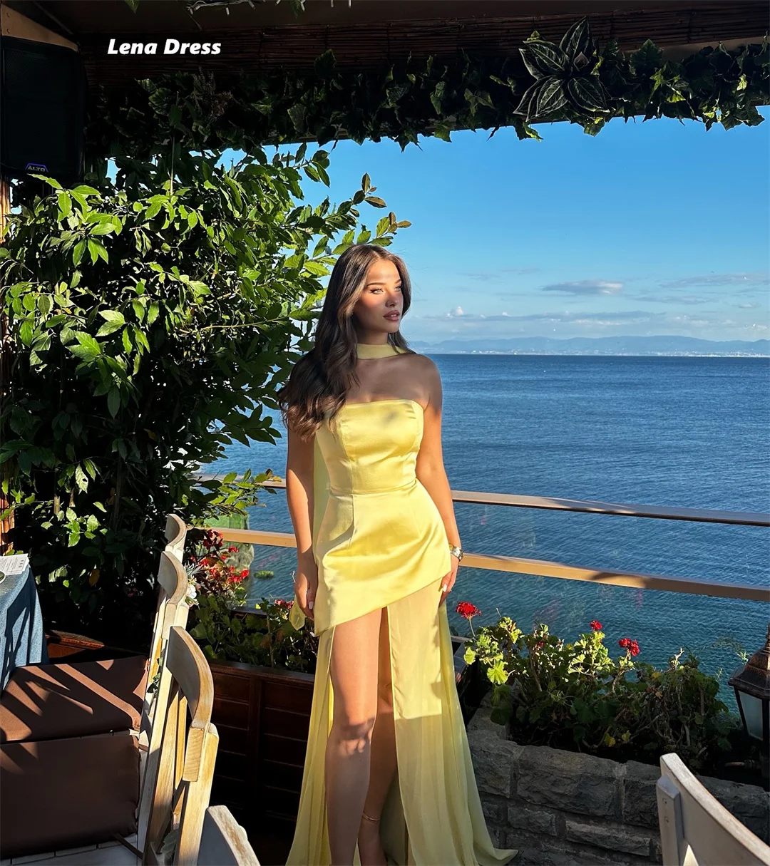 Lena Off-shoulder Luxurious Women's Evening Dresses 2025 Luxury Women Evening Dress Shawl Custom Made Yellow Modest Prom Dress