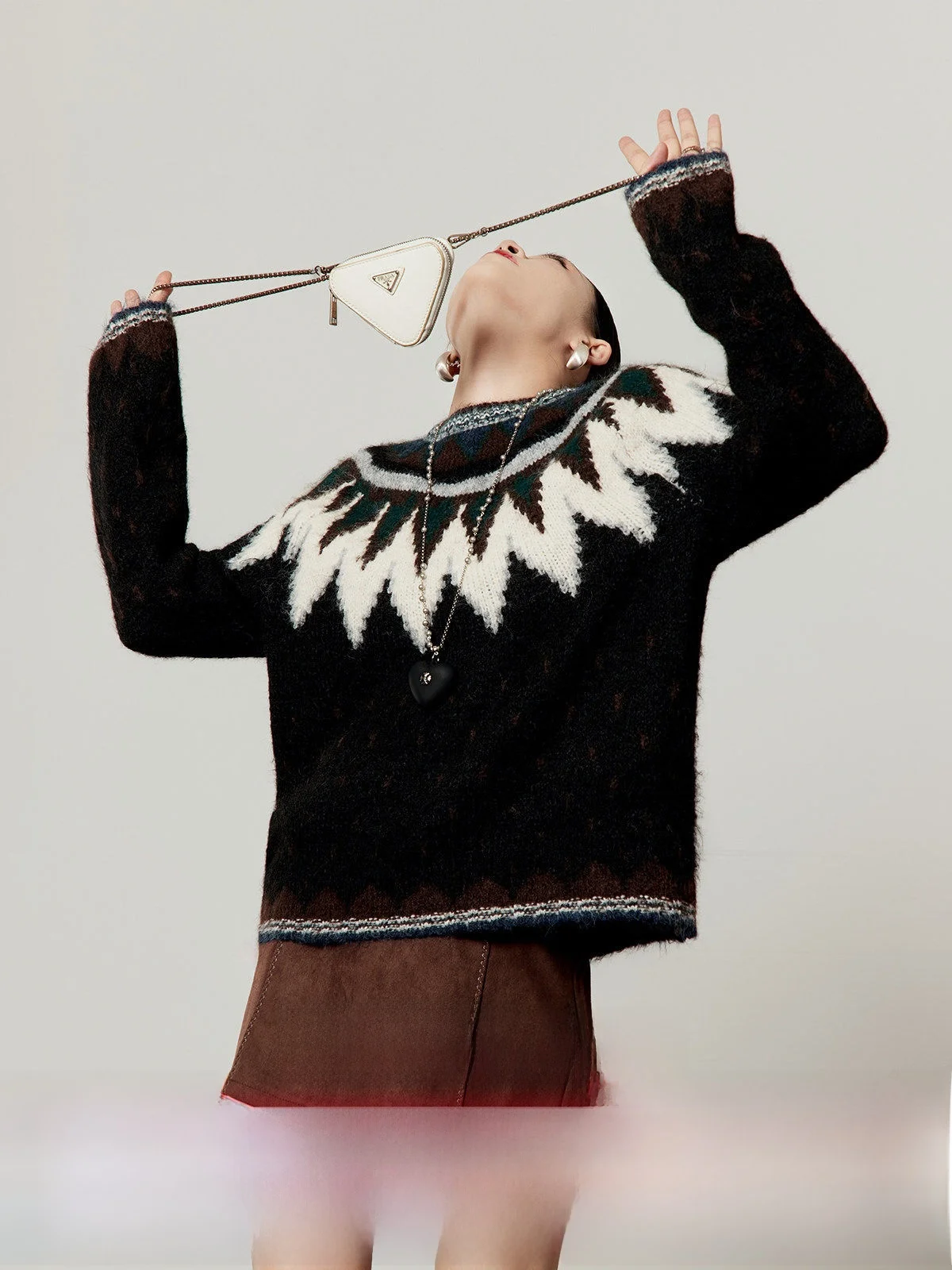 

Bla Knitted Sweater Women's Loose Commuter Sle Winter New Retro Color Blo Knitwear Soft Long Sve round Ne Top