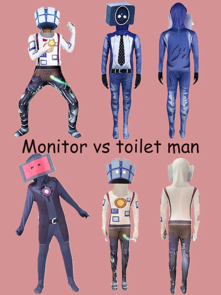 

Halloween lovely Funny Tight jumpsuit Children's Role Playing Fun Toilet Man vs Orange speaker