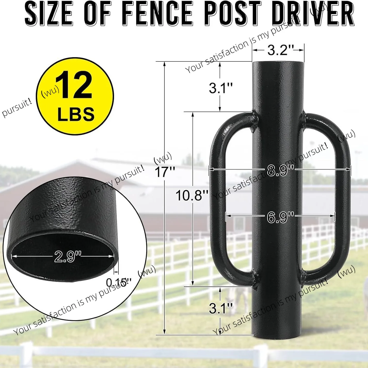 

Fence Post Driver Heavy Duty Hand Post Punch With Handle For U Fence Post Post Hole Excavator