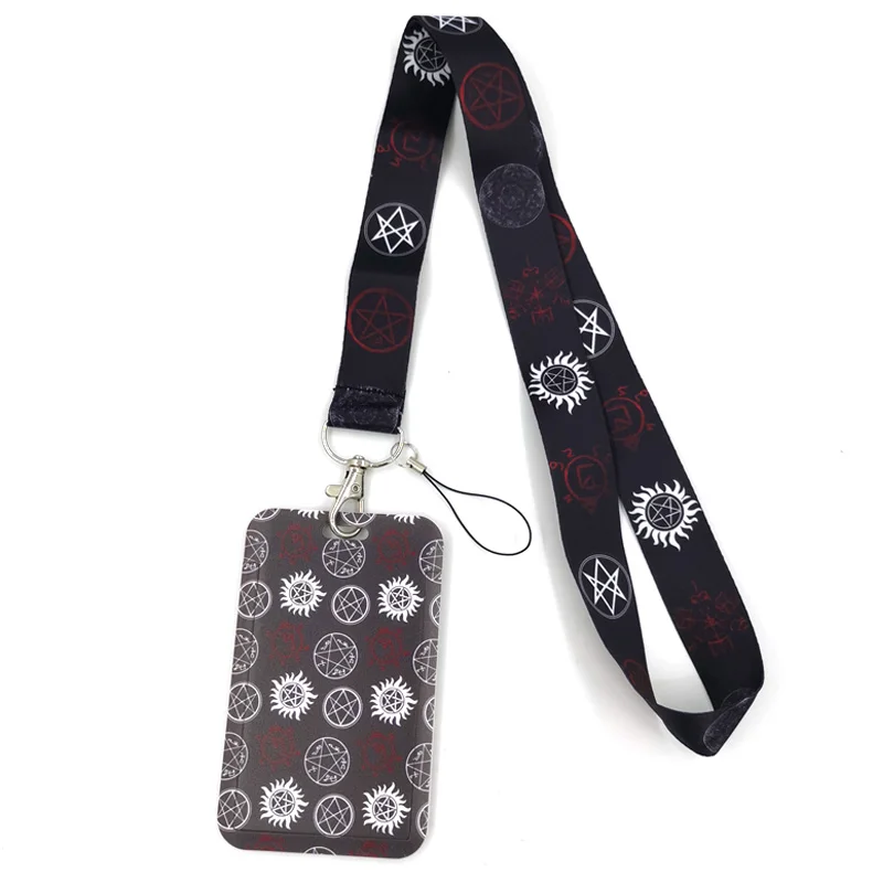 Supernatural SPN Lanyard Neck Strap Art Anime Fashion Lanyards Bus ID Name Work Card Holder Accessories Decorations Kids Gifts