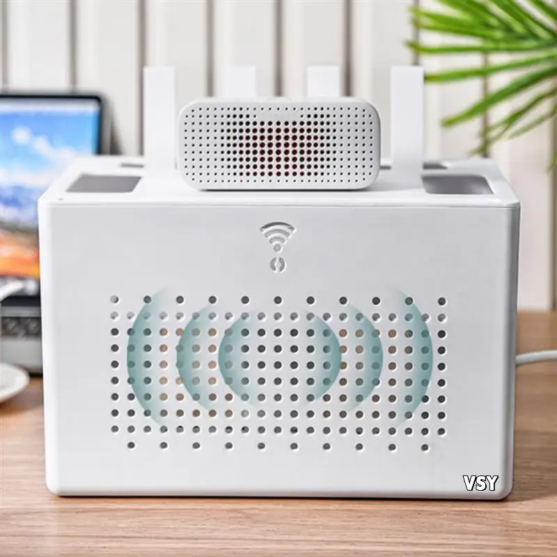 

Wifi Router Storage Box Desktop Socket Wire Storage Box TV Top Rack Power Cable Organizer Storage Box