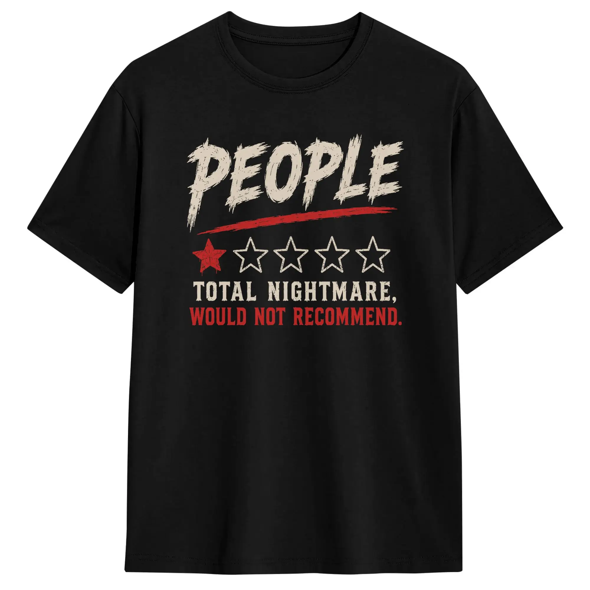 Men Women's T-Shirt People One Star Review Total Nightmare Would Not Recommend T Shirts Fashion  Summer Tee Shirt Y2K Clothing