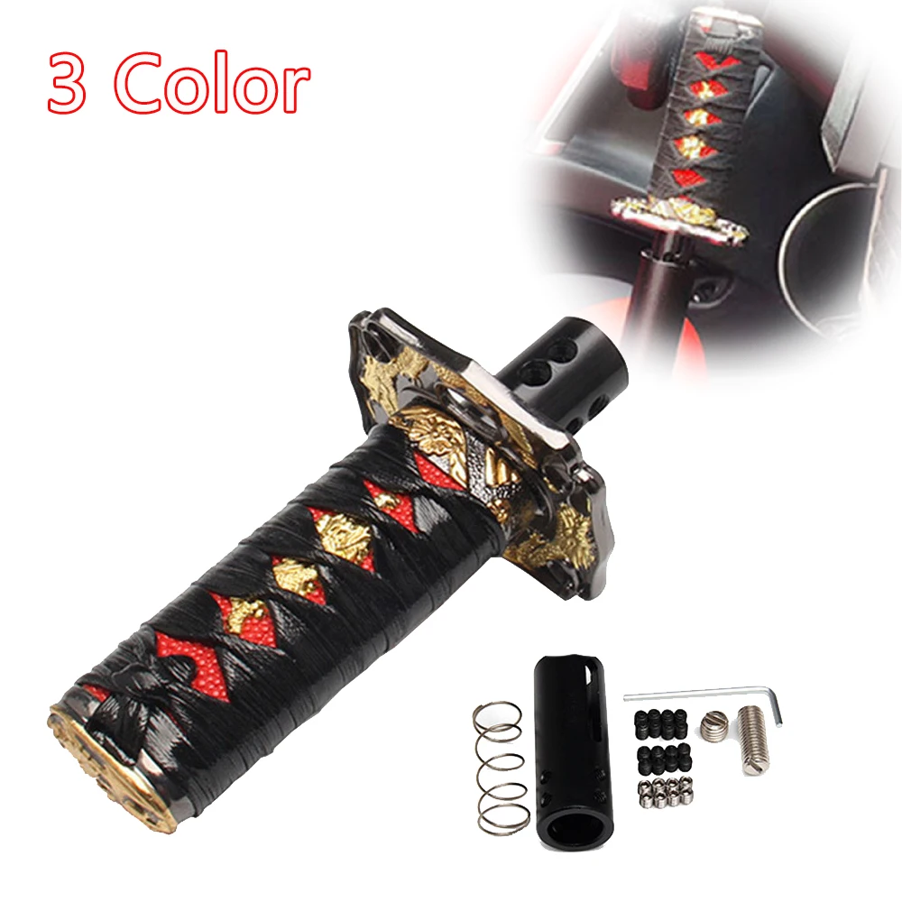 

High Quality 100MM/150MM JDM Katana Samurai Sword Universal Car Accessories Shift Knob Shifter with AT Adapters Gear Shift Knob