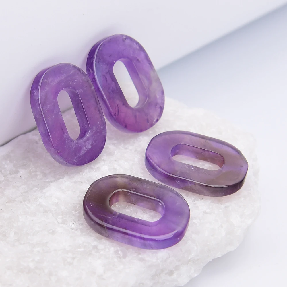 

APDGG 4 шт. 18x25 мм натуральные фиолетовые аметистовые овальные подвески-шармы для изготовления украшений своими руками