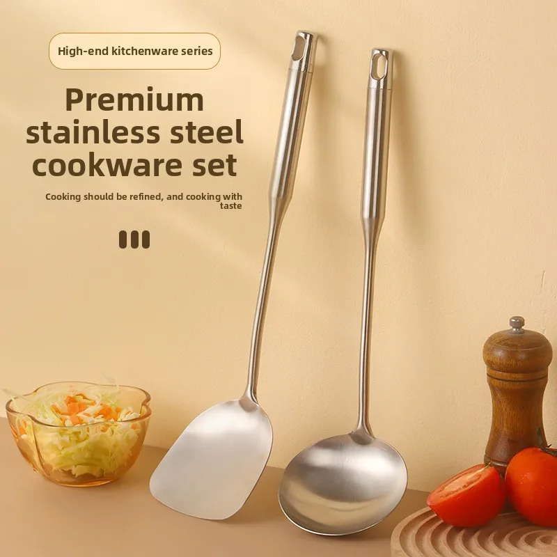 

Набор кухонных принадлежностей из нержавеющей стали для тяжелых условий эксплуатации: лопатка шеф-повара, половник, кухонные инструменты для приготовления и подачи блюд
