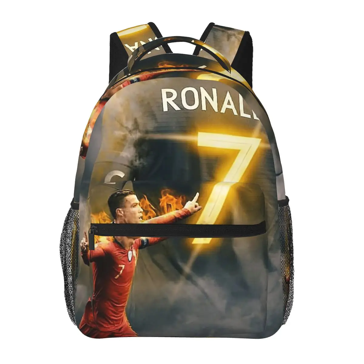 Art CR7 Wallpaper Backpacks Boys Girls Bookbag Students School Bags Cartoon Travel Rucksack Shoulder Bag Large Capacity