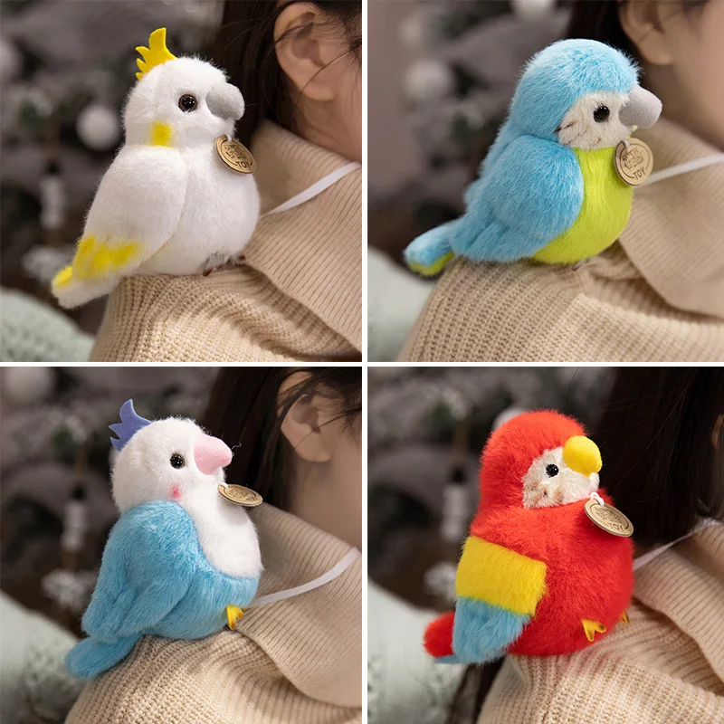 かわいいオウムオオハシぬいぐるみキーホルダー、クラップリング、キュートな鳥のぬいぐるみおもちゃ、バッグアクセサリー、キーホルダー、バックパック、バッグ、車用ぬいぐるみキーリング