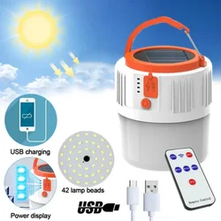 Solar Lamp with Usb Charging Solar LED Camping Lantern Portable Battery Operated Tent Light Bulb Long Lasting Rechargeable Lamp