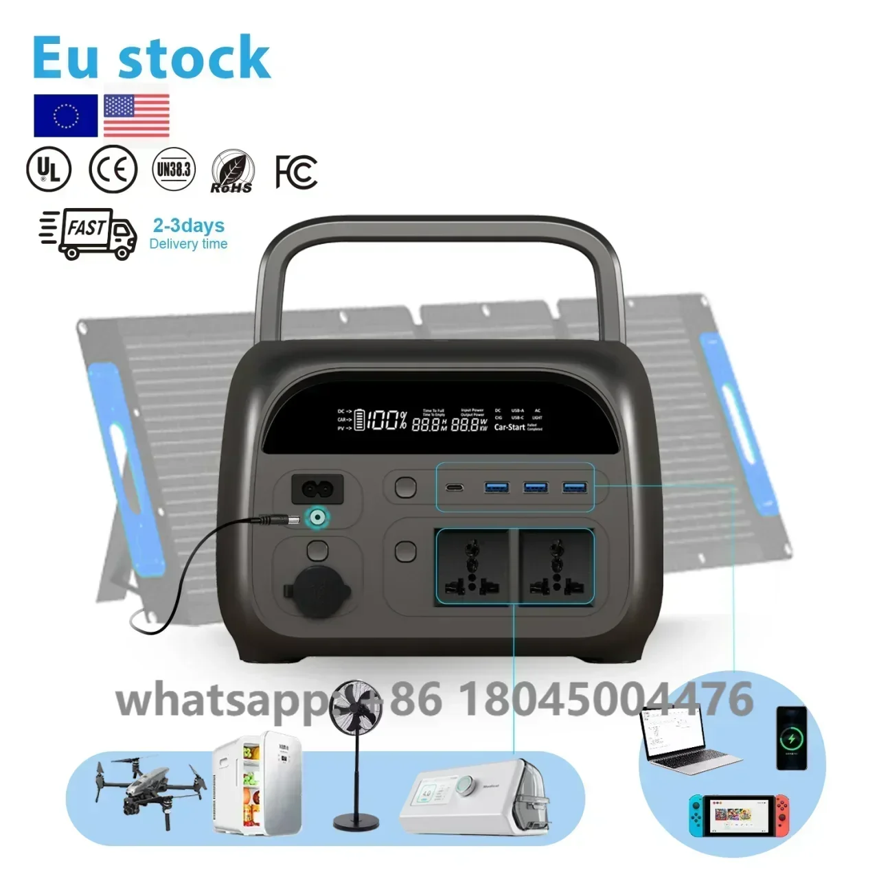

Excellent Top Quality Rechargeable Backup Power Lifepo4 Battery Emergency Solar Generator 400w 600w Portable Power Station