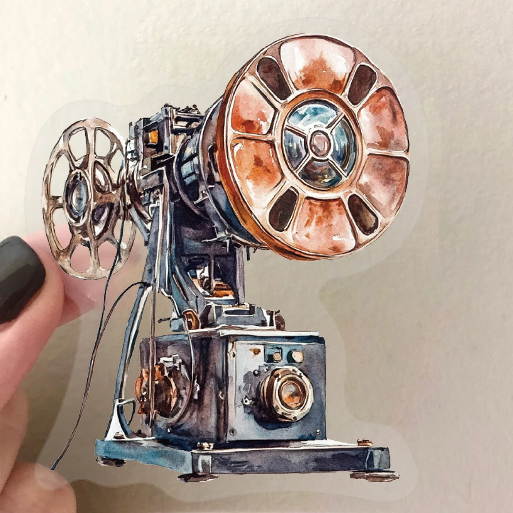 50 STKS Creatieve Filmprojector PET Transparant Materiaal Stickers Decals Voor Telefoon Laptop Notebook Koffer Gitaar DIY Cartoon