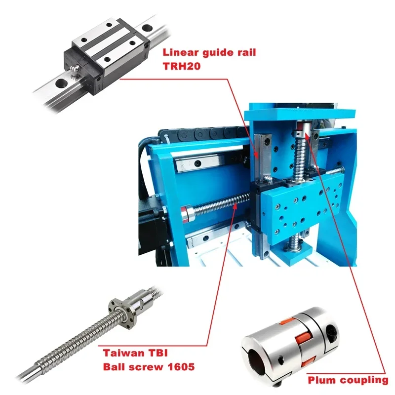 High Quality DSP Cnc Router 4axis Wood Cnc Milling Machine 6090 Linear Guide Rail Metal Engraving PCB Milling with 2200W Spindle