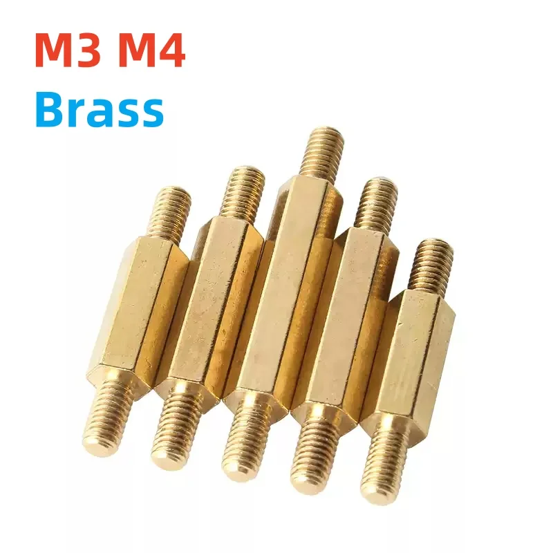 Hex Brass Motherboard Standoff Male to Male Rack Stud Spacing Screws PCB Support Pillars Screws M3 M4 Hexagon Spacers Standoffs