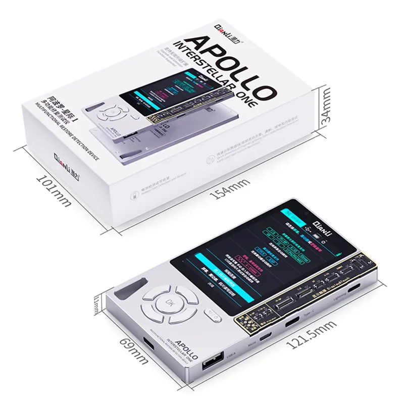 Qianli Apollo 6in 1 Restore Detection Device for 11 Pro Max XR XSMAX XS 8P 8 7P 7 True Tone Battery Headset Baseband Repair Tool