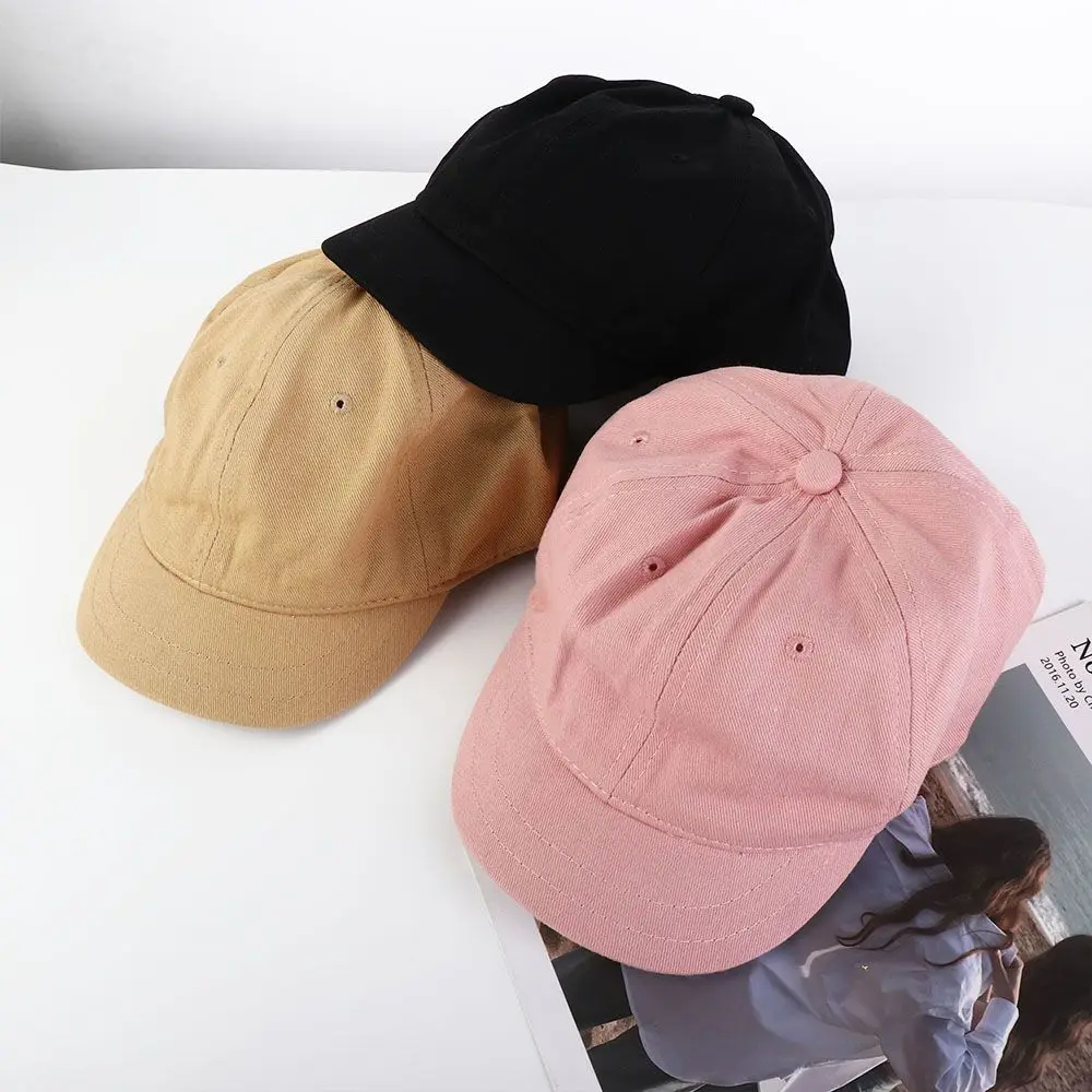 

Hop Korean Style Caps Unisex Sun Hats Cotton Women Baseball Caps Short Brim Baseball Caps Men Baseball Caps Solid Color Caps