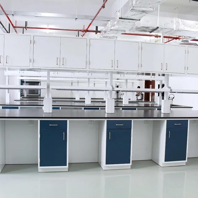 SGS approved medical laboratory furniture island table electronic biology island work bench with sink