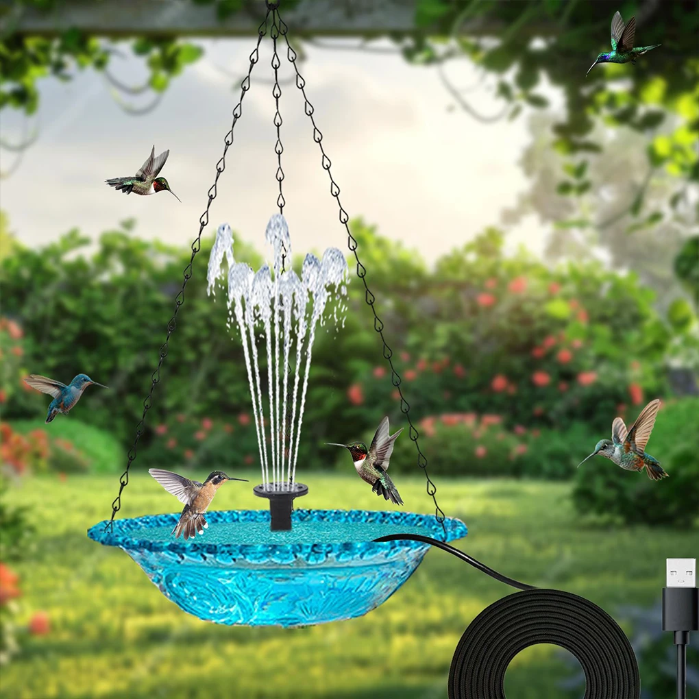 Garden Floating Fountain USB Powered Bird Bathtub For Long-lasting Enhancing Beauty And Invi
