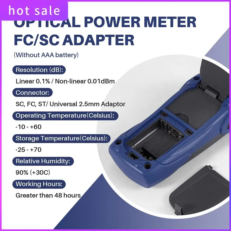 

ELEC-Handheld Optical Power Meter High Precision Optical Fiber Tester Optical Attenuation Test With Fc/Sc Adapter