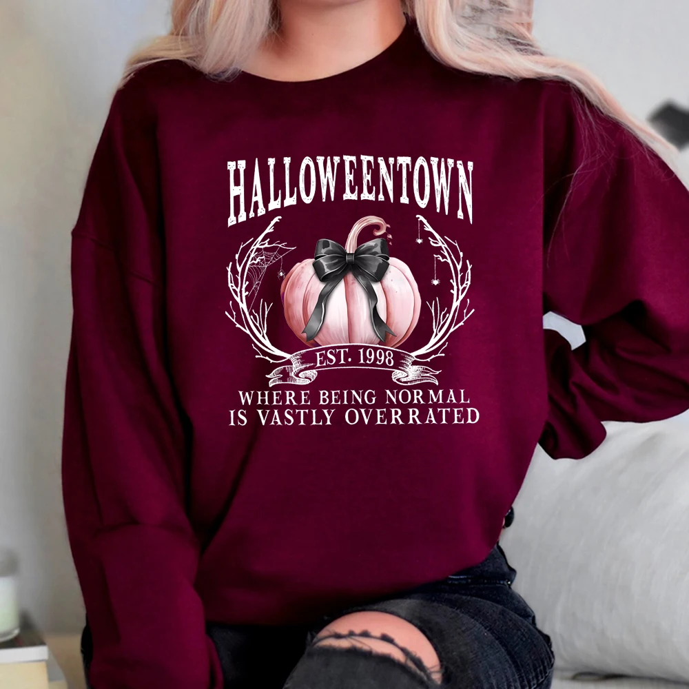 Halloween Pumpkin Sweatshirt Halloweentown 1998 Shirt Retro Halloween Hoodie Pink Pumpkin Shirt Coquette Halloween Sweatshirts