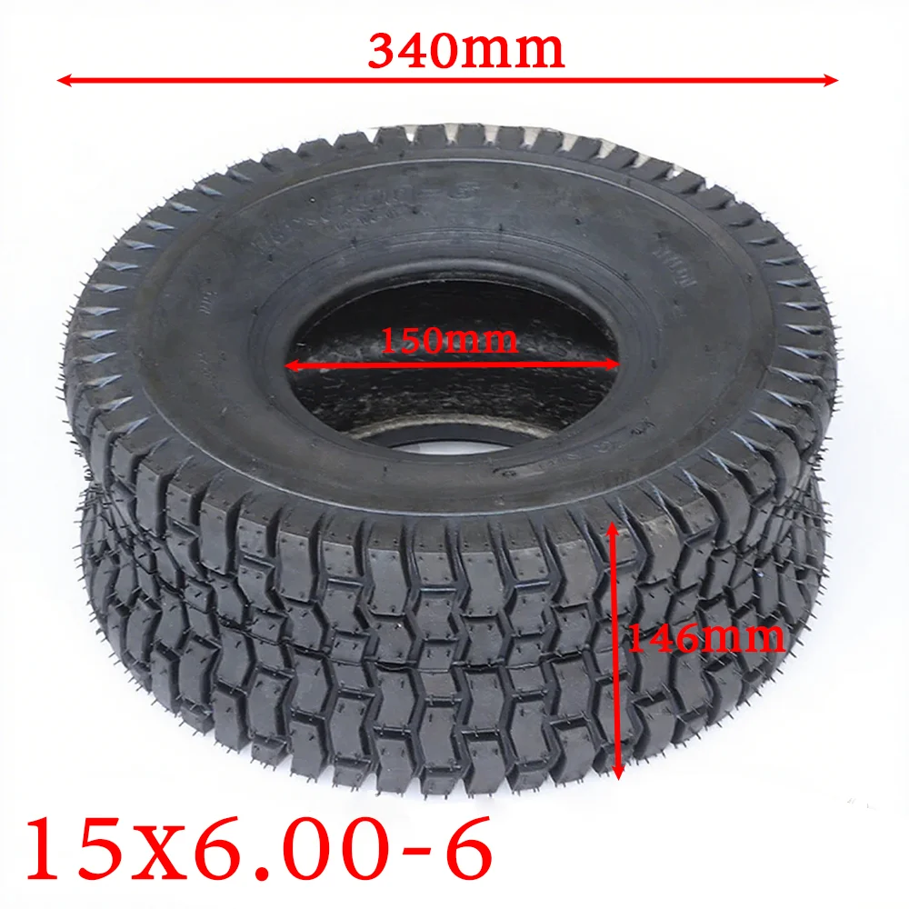 15X6.00-6 Inch All-Terrain Tire for Go-Karts, Lawn Mowers, Snow Plows & Airport Ground Vehicles | Heavy-Duty Lawn Vacuum Tires