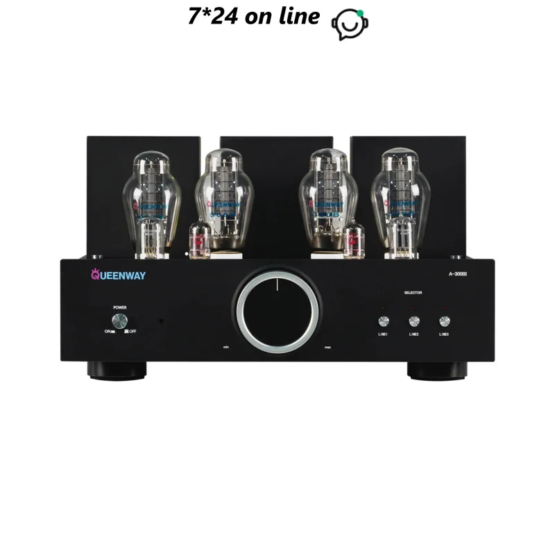 Queenway A-300BI Psvane 300B 4 szt. Zintegrowany lampowy wzmacniacz próżniowy klasy A 18 W * 2 z pilotem i wzmacniaczem MagneticTube linii Cayin