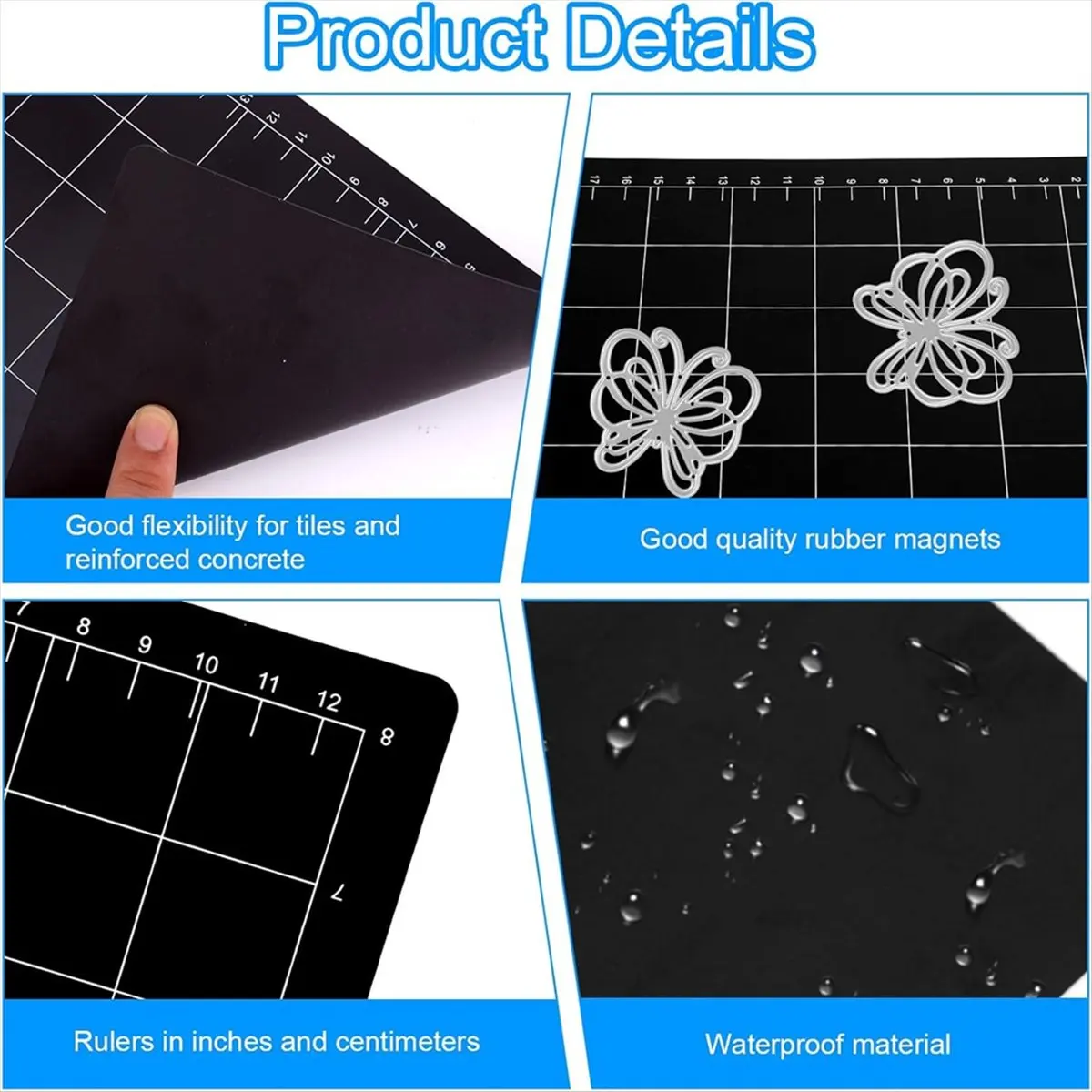 AA83 2 Pieces Die Cutting Mats, 9 x 6 Inch Grid Magnetic Cutting Mat Magnetic Spacers for Die Cutting Machine