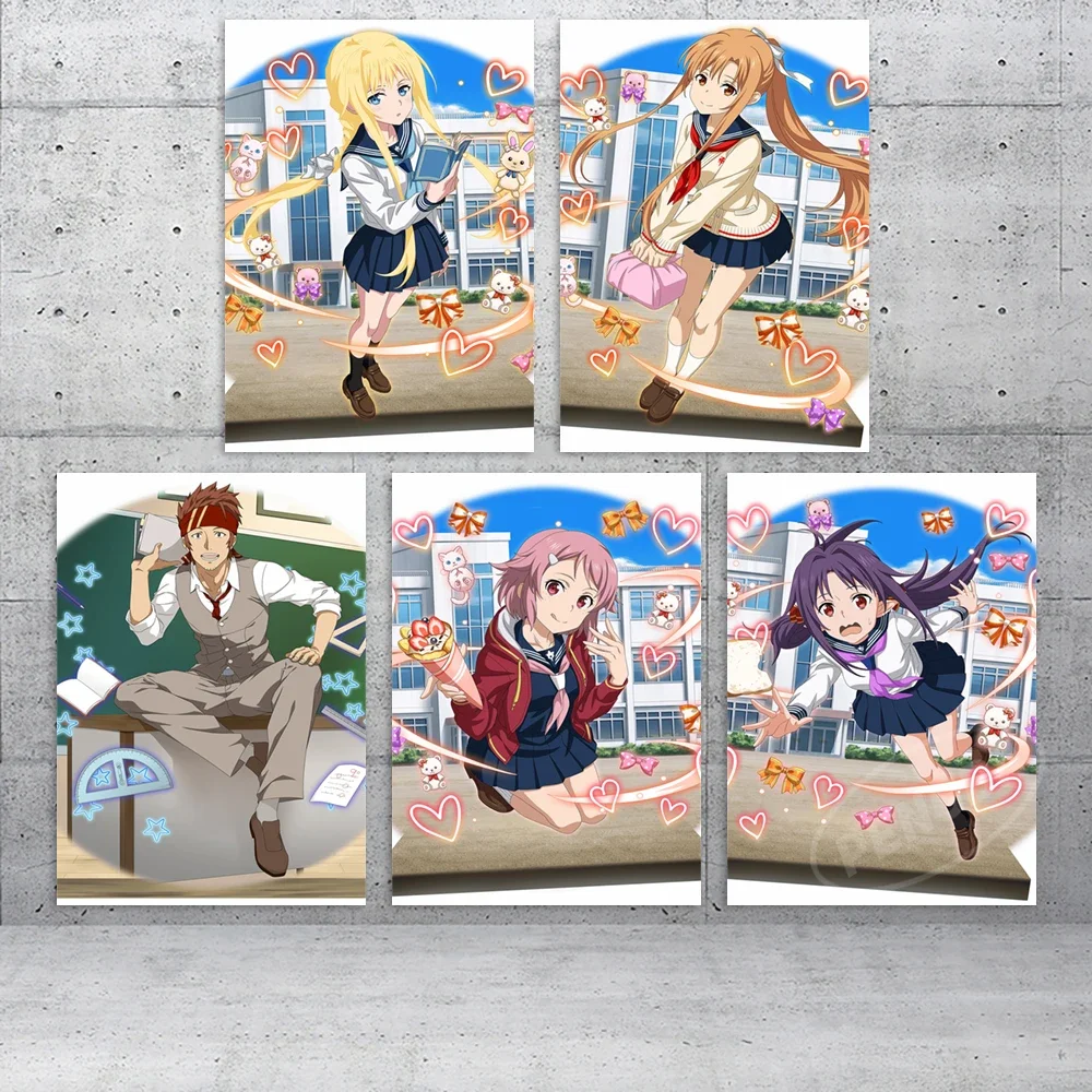 Sword Art Online Canvas Anime Painting Wall Art Konno Yuuki Printing Poster Yuuki Asuna Home Decor Living Room Modular Pictures