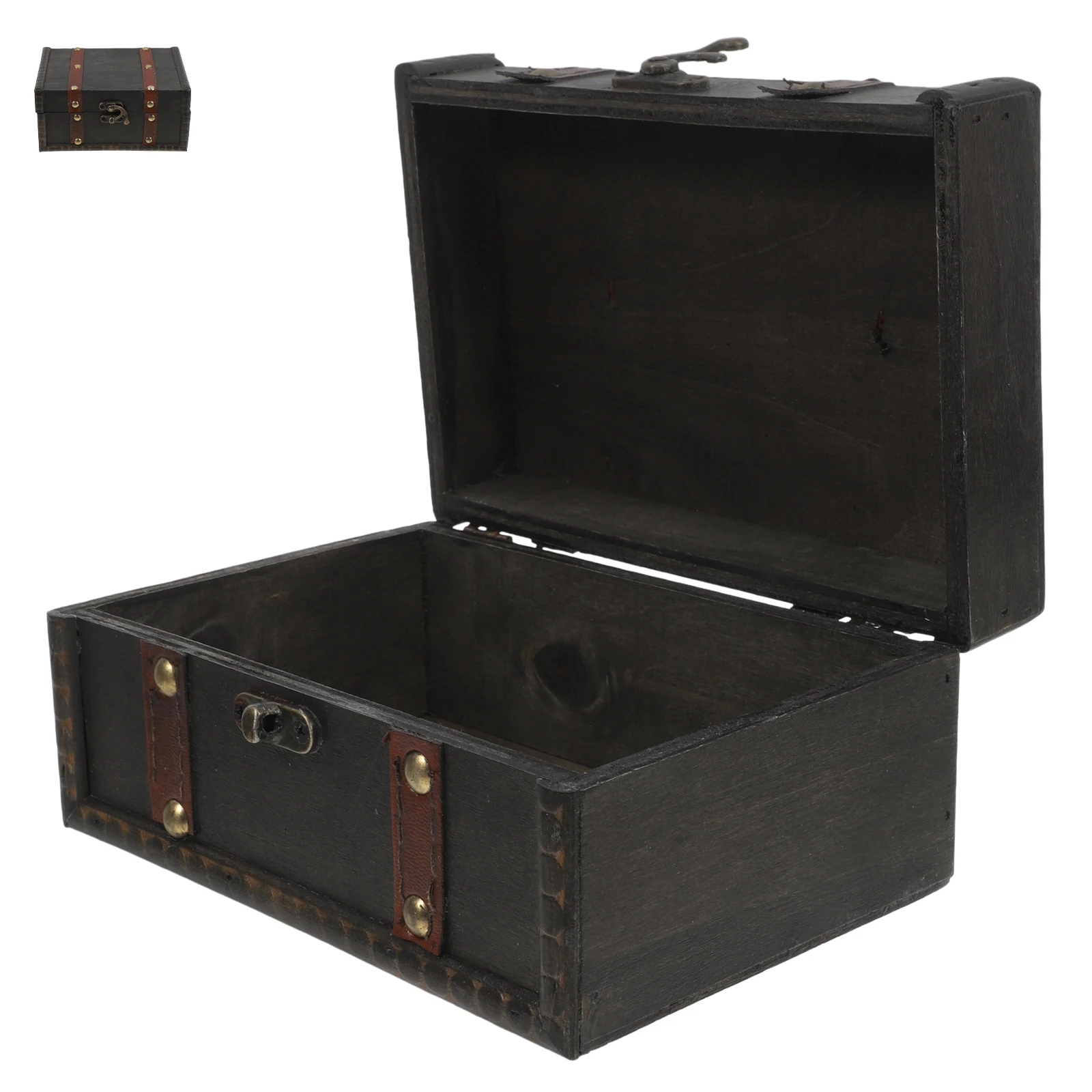

Vintage Wooden Treasure Chest Storage Box With Lock For Keepsakes Jewelry Documents Decorative Escape Room Prop Trinket