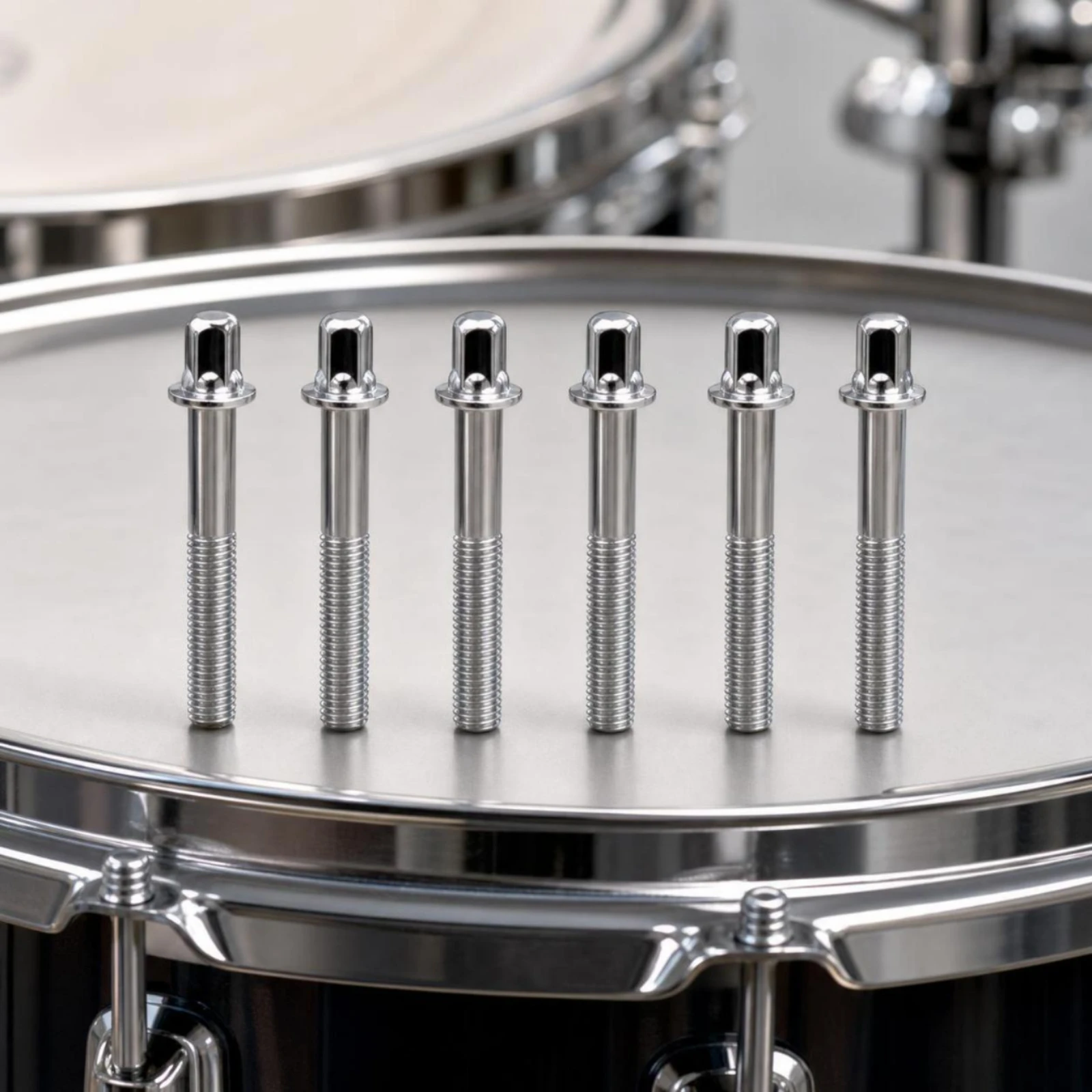 6 Pieces Drum Screws Electroplated Tension Rods with Washers Drum Bolts Slotted Tension Rods Short for Drummers