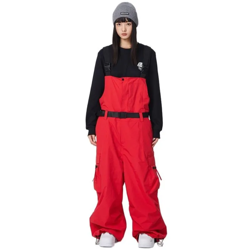 Snow Full Adhesive Hip Hop Snowboard Pants for Women Men Skiing Bib Pants