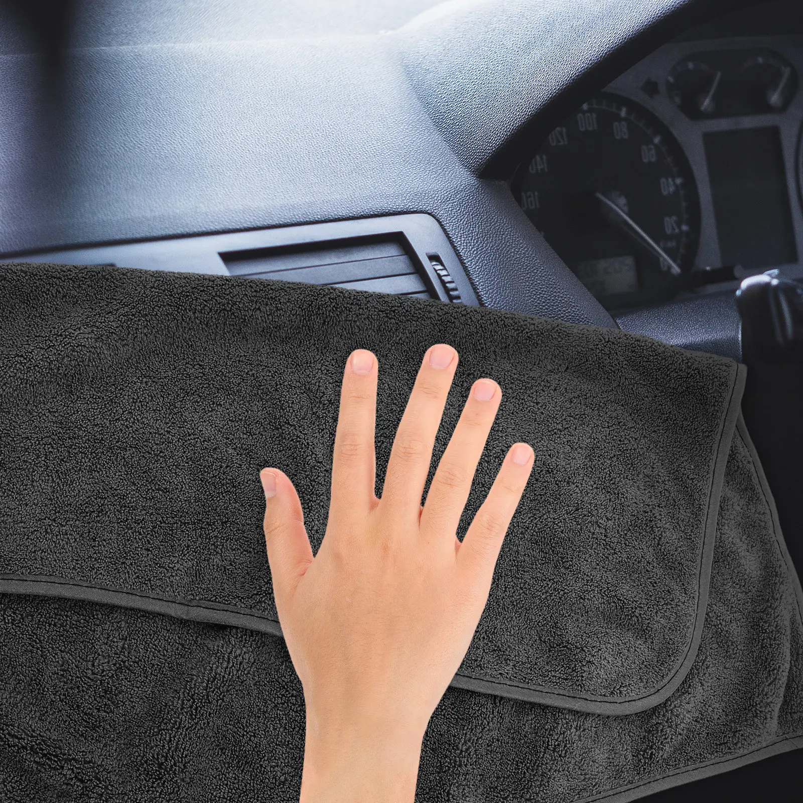 2Pcs Thick Coral Fleece Car Washing Towel Double Sided Quick Dry Non Linting Colorfast Towel for Car Body Glass Furniture Home