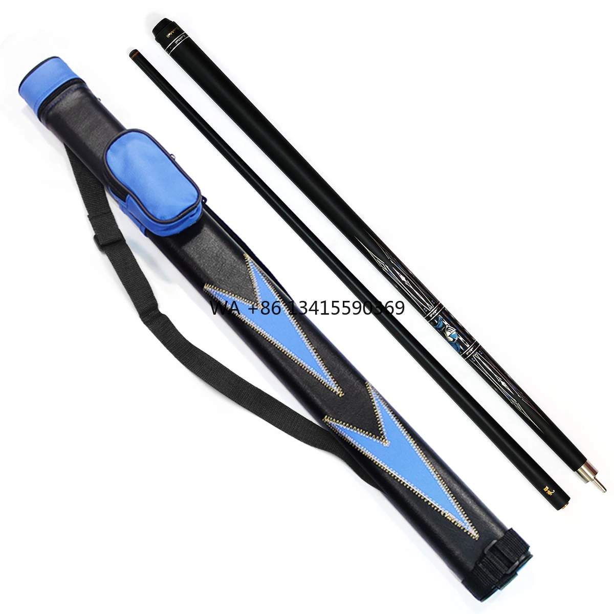 

Newest Arrival Billiard Pool Gift Set 57 " 1/2 Uni-lock Joint Carbon Forelimb Pool Cue and 2 Hole Cue Bag for Sale