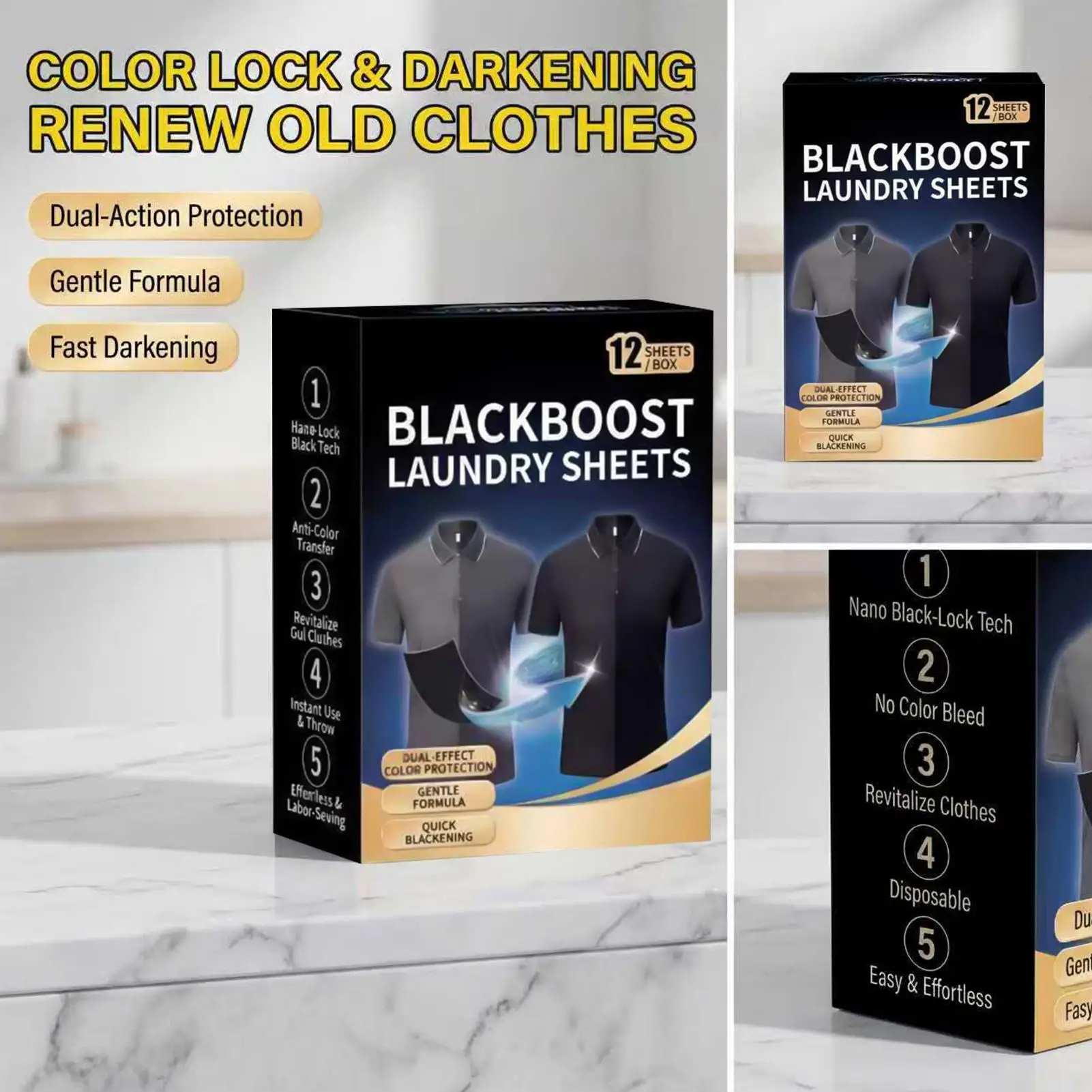 Laundry Black Color Sheets Proof Dye Trapper Paper Washing Machine Clothing Color Tablet for Dark Fabric Care Restorer Sheets