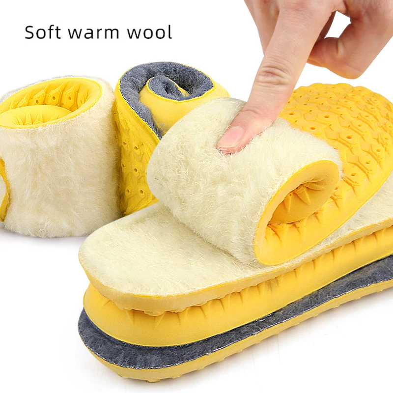 Palmilhas de pelúcia quente para pés, desodorização esportiva, absorção de choque, suporte do arco, modelo ortopédico, inserções de sapatos, inverno