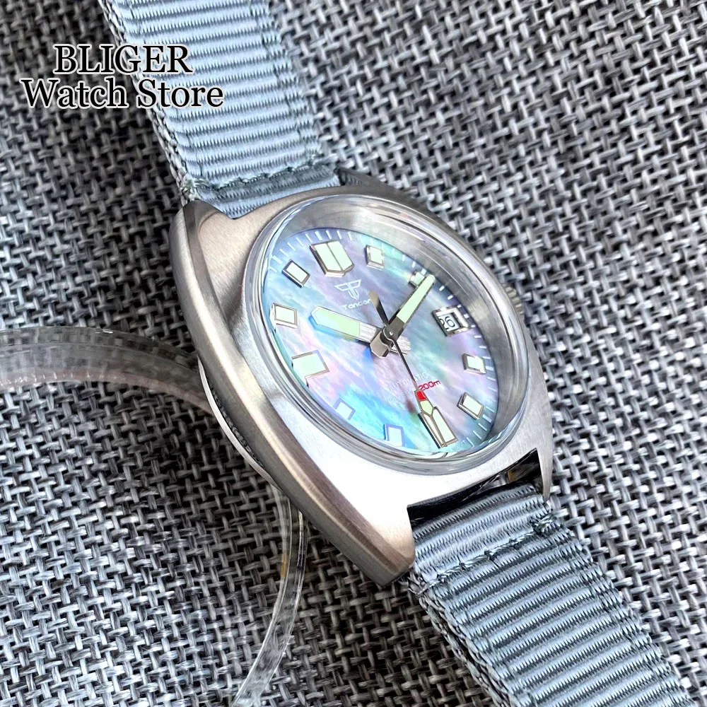 36mm Tandorio NH35 PT5000 Automatic Dive Men Watch 200M Water Resistant AR Domed Sapphire Glass Lumes Screw Crown Lady Watches