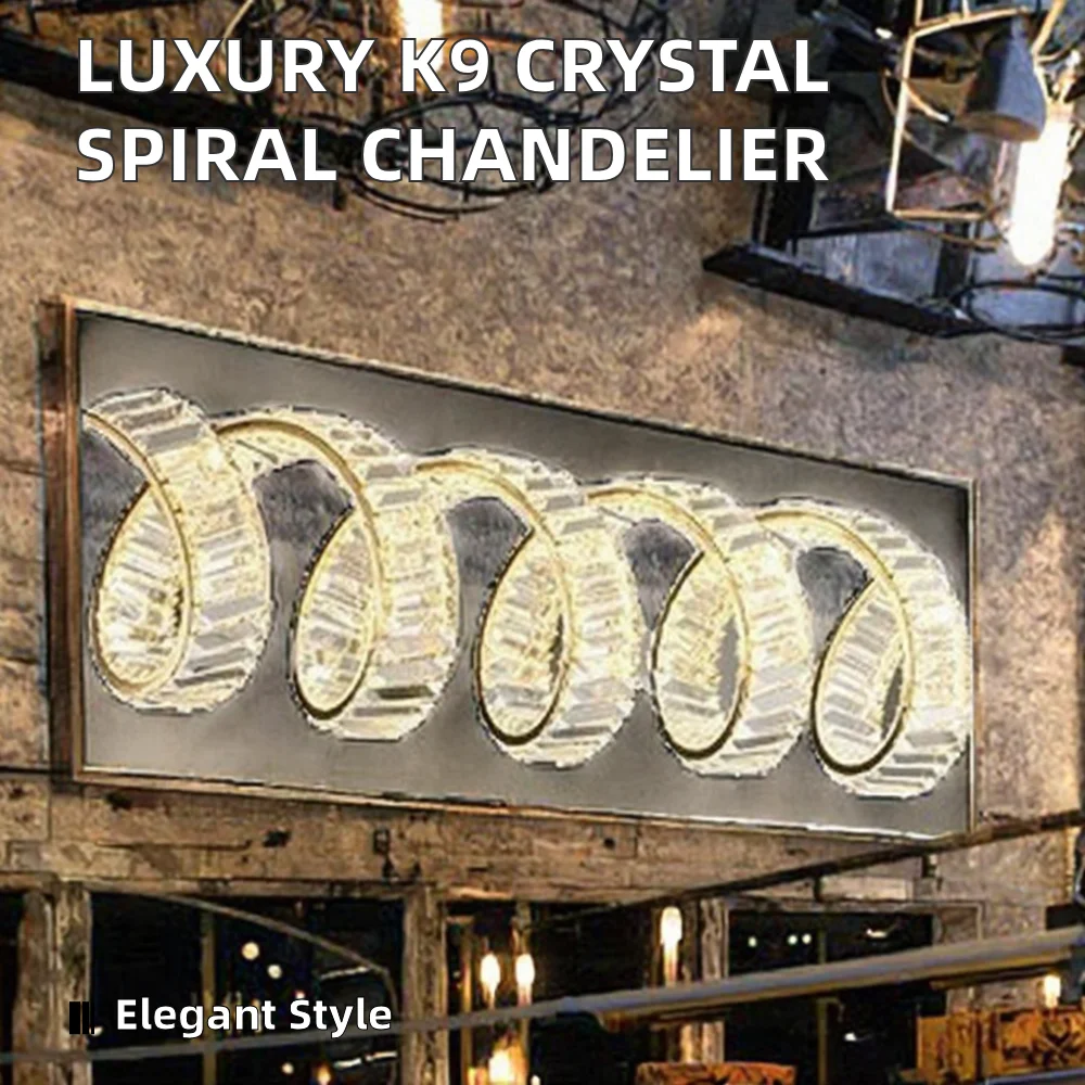 PM Luxury Gold Stainless Steel K9 Crystal Adjustable Height Chandelier Long Dining Table Shape Design Pendant Lamp Bar Light