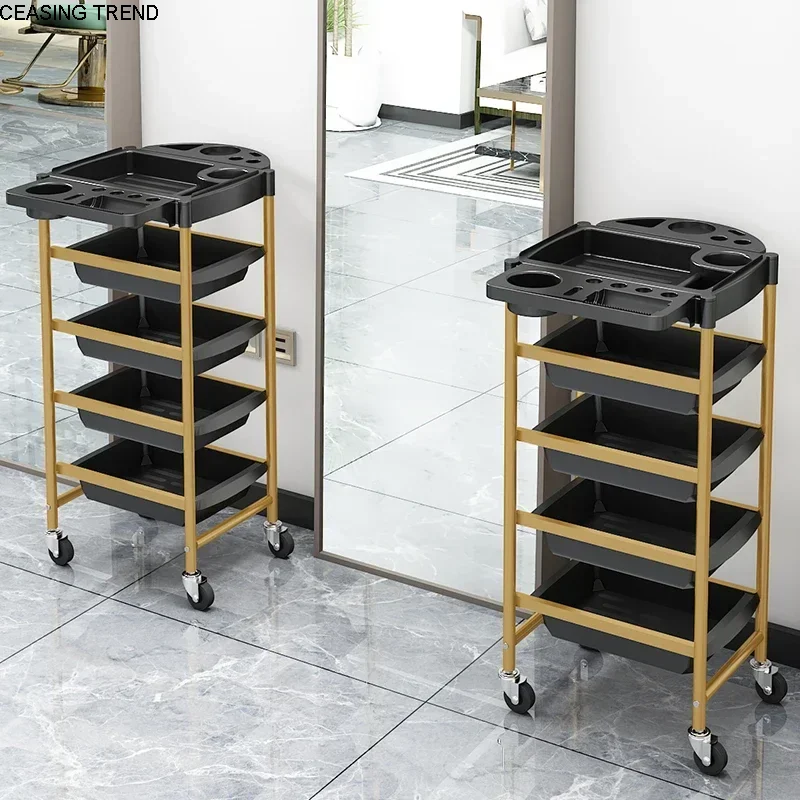 Hairdresser Beauty Salon Trolley Rolling Cosmetic Barber Spa Cart Tattoo Salon Utility Beauty Furniture