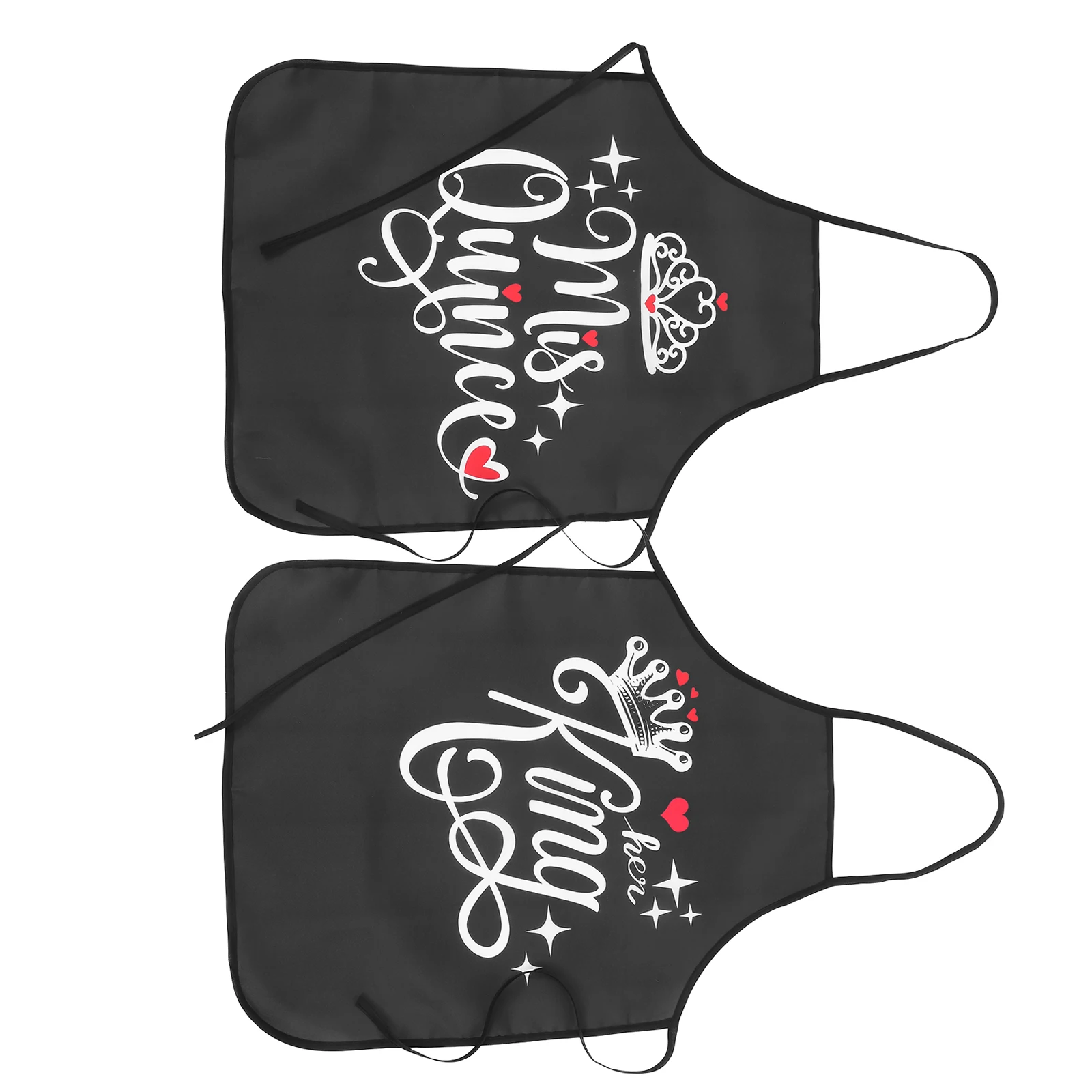 

Valentine's Day Letter Print Apron for Couples Women Men Kitchen Cooking Baking BBQ Costume Crown Design Adjustable Comfortable