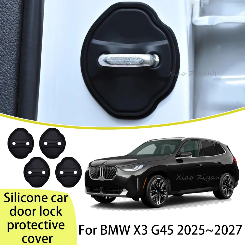 For BMW X3 G45 2025~2027 2026 Car Silicone Door Lock Cover Dustproof Rustproof Buffer Shock Absorption Protection Accessories