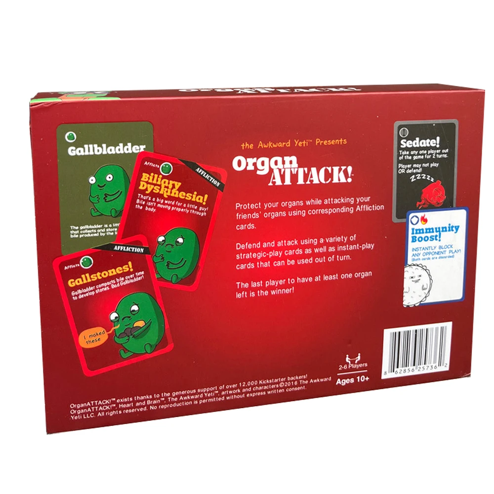 Board Game Organ Attack Cards Table Game Family Party Entertainment Organ Attack Games Card Toys Children Birthday Christmas