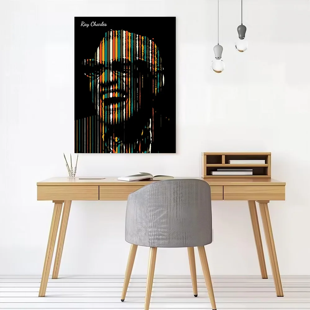 Ray Charles Canvas Print Perfect Gift for Fans Lovers Personalized Wall Art Poster for Home Decor Living Room Decoration Bedroom